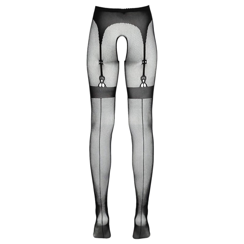 Cottelli Legwear - fekete combfixes nyitott harisnya (S-L) 153238 termék bemutató kép