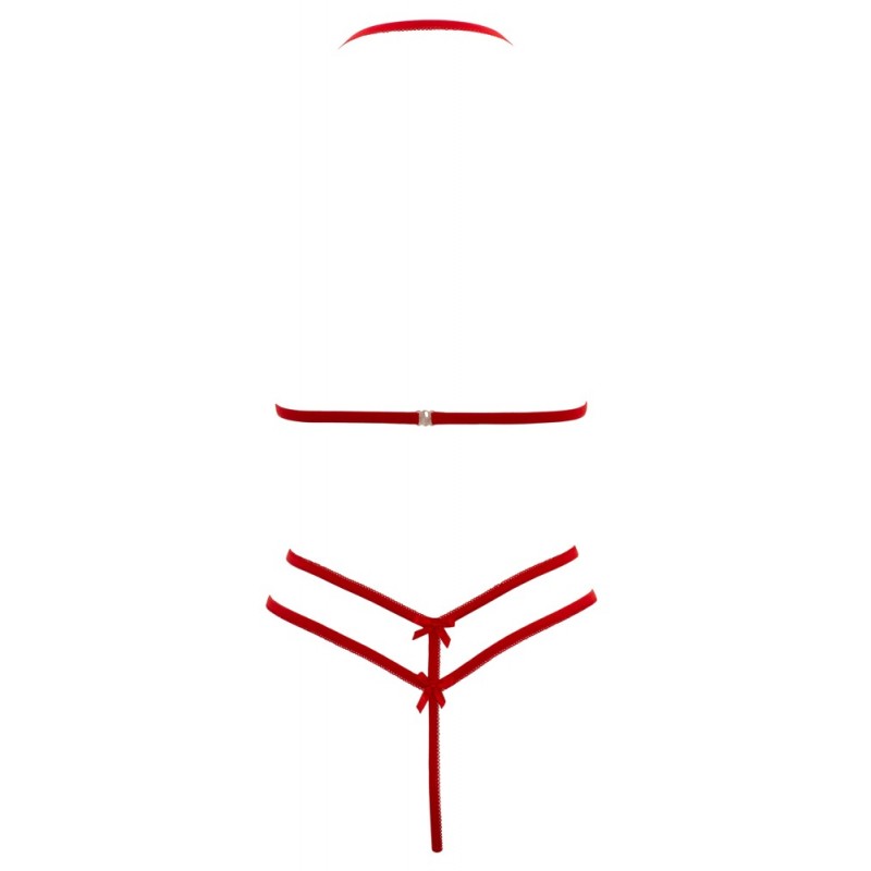 Cottelli - nyitott, csipke melltartó szett (piros) 79159 termék bemutató kép