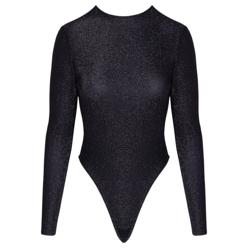 Cottelli - nyitott hátú, csillogós body (fekete) 121793 termék bemutató kép