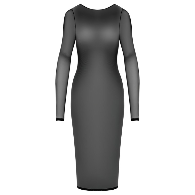 Cottelli Party - áttetsző, cipzáras ruha (fekete) 118979 termék bemutató kép