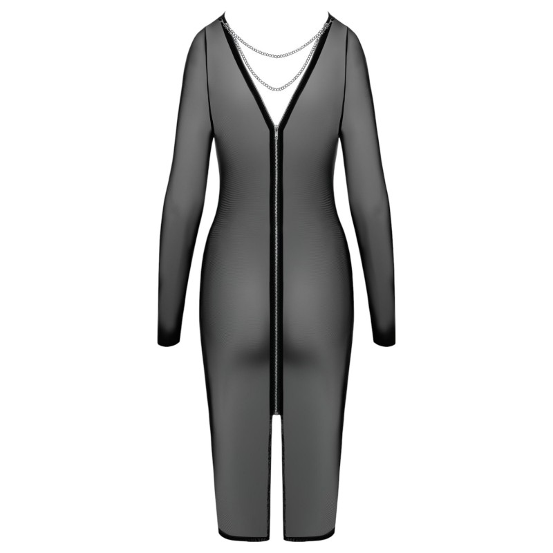 Cottelli Party - áttetsző, cipzáras ruha (fekete) 118980 termék bemutató kép