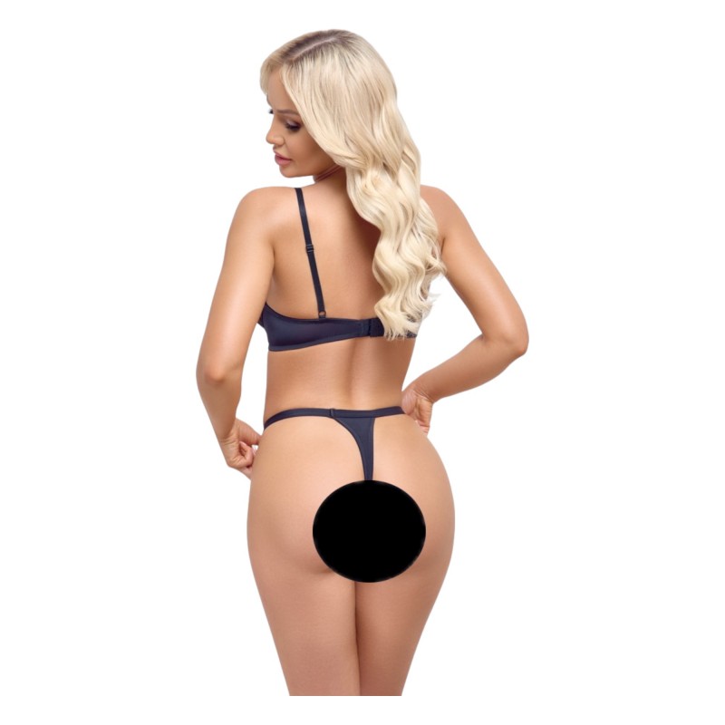 Cottelli Party - fűzős melltartó szett (fekete) 95039 termék bemutató kép