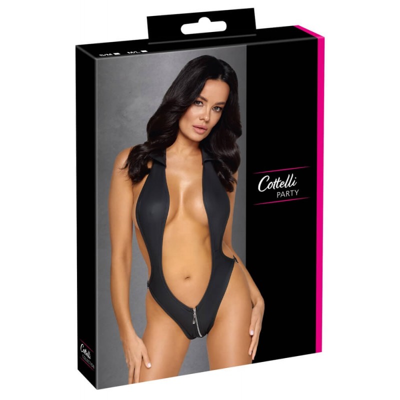 Cottelli Party - galléros body (fekete) 76643 termék bemutató kép