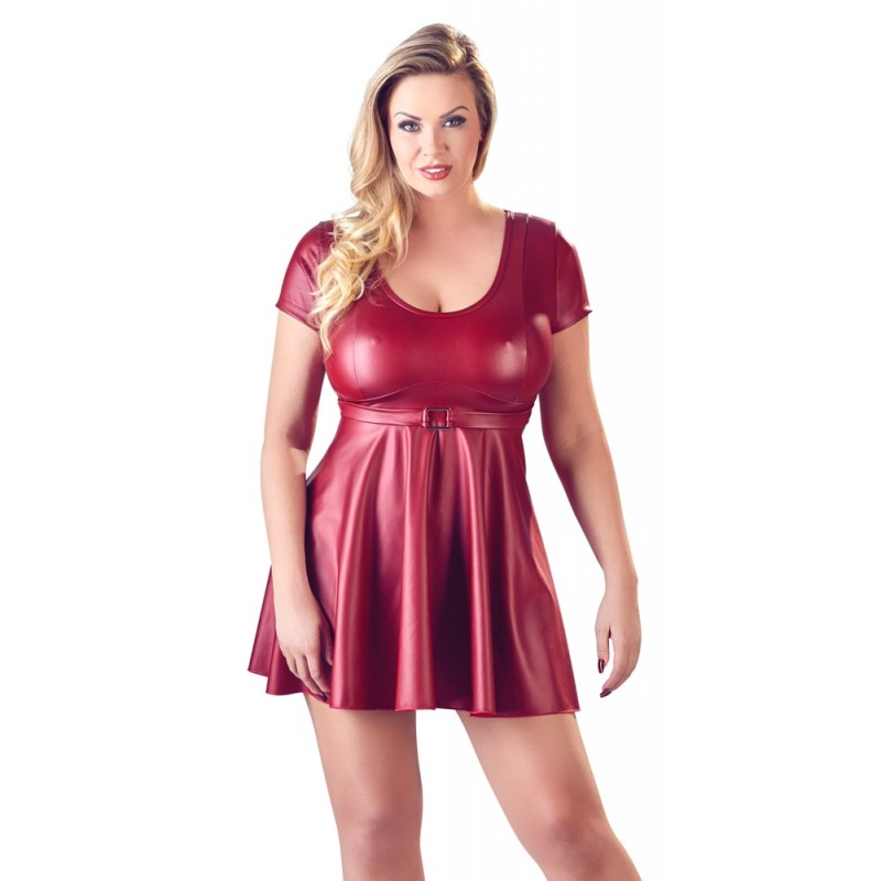 Cottelli Plus Size - A-vonalú miniruha (piros) 32338 termék bemutató kép