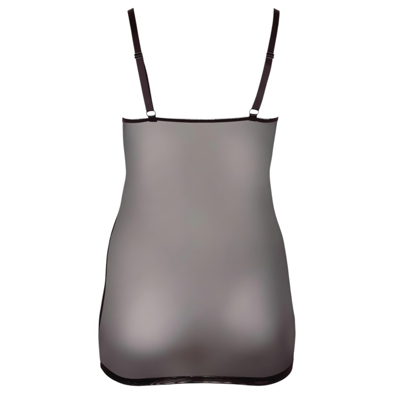 Cottelli Plus Size - csipkés átlátszó hálóing (fekete) 107437 termék bemutató kép