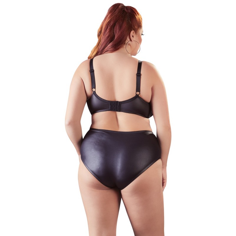 Cottelli Plus Size - keresztpántos melltartó és bugyi (fekete) 30202 termék bemutató kép