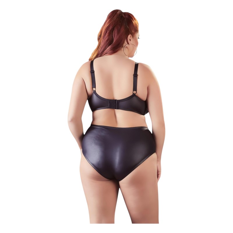Cottelli Plus Size - keresztpántos melltartó és bugyi (fekete) 110723 termék bemutató kép