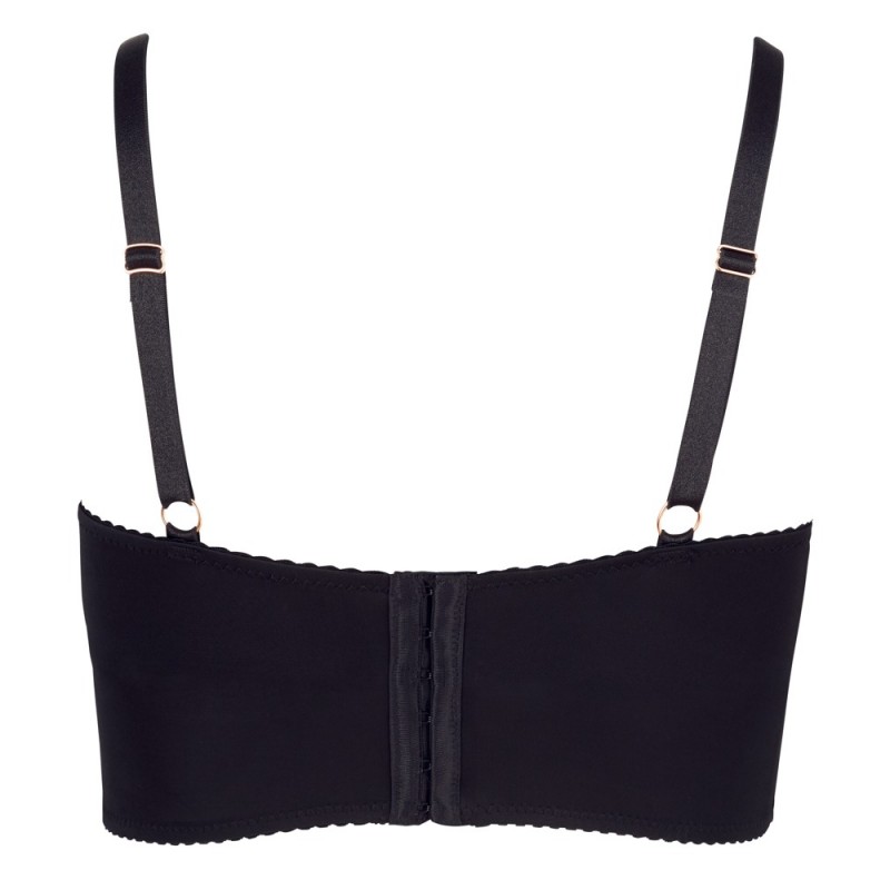 Cottelli Plus Size - pántos-csipkés melltartó (fekete) 79304 termék bemutató kép