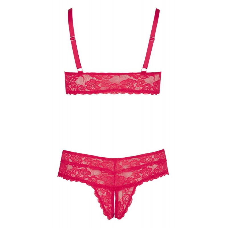 Cottelli Plus Size - puha csipke melltartó szett (piros) 37667 termék bemutató kép