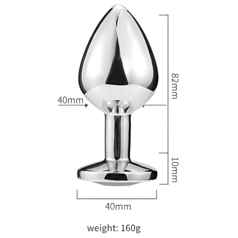 Desirel Pink Jewel L - anál plug (ezüst-pink) 97958 termék bemutató kép