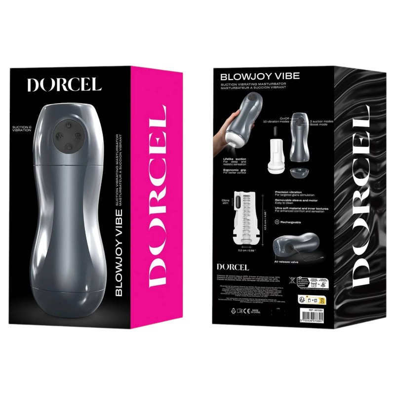 Dorcel Blowjoy Vibe - szívó és vibrációs akkus maszturbátor (szürke) 171171 termék bemutató kép