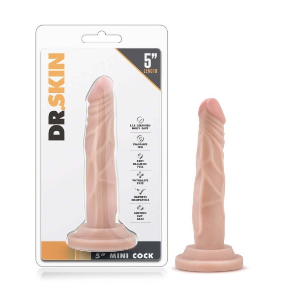 Dr. Skin 5 - tapadókorongos élethű dildó - natúr (14,5cm)