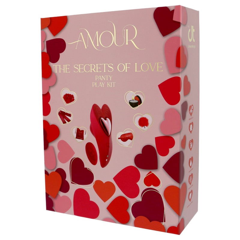 Dreamtoys Amour - hordható bugyi vibrátor szett (piros) 151052 termék bemutató kép