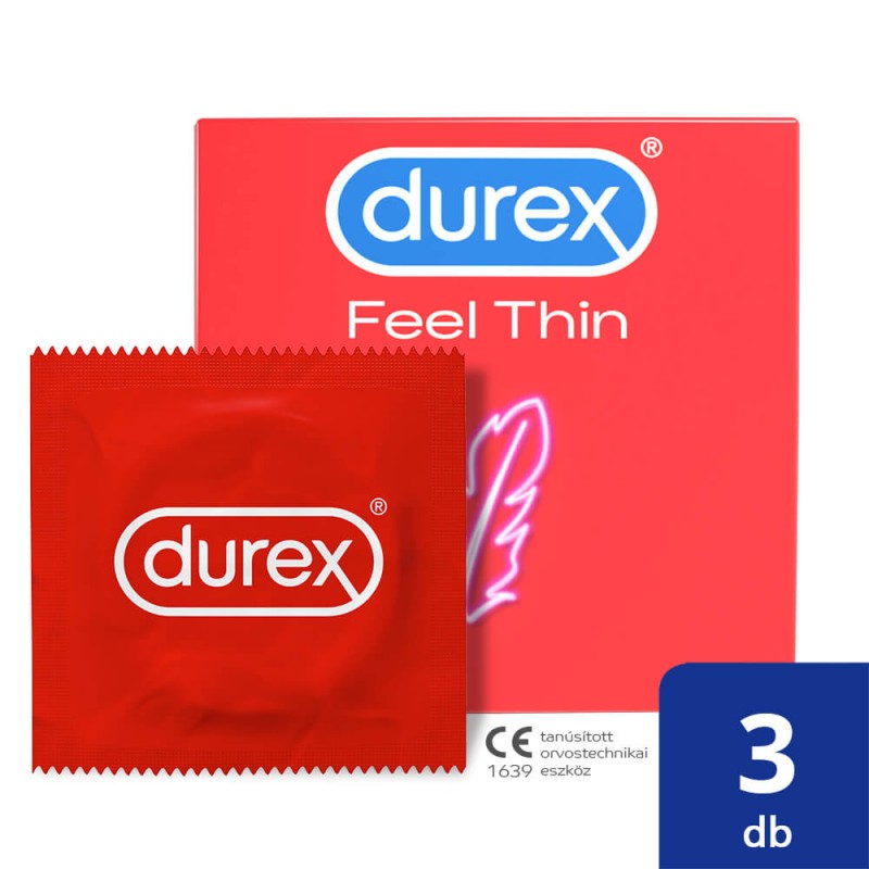 Durex Feel Thin - élethű érzés óvszer (3 db) 49476 termék bemutató kép