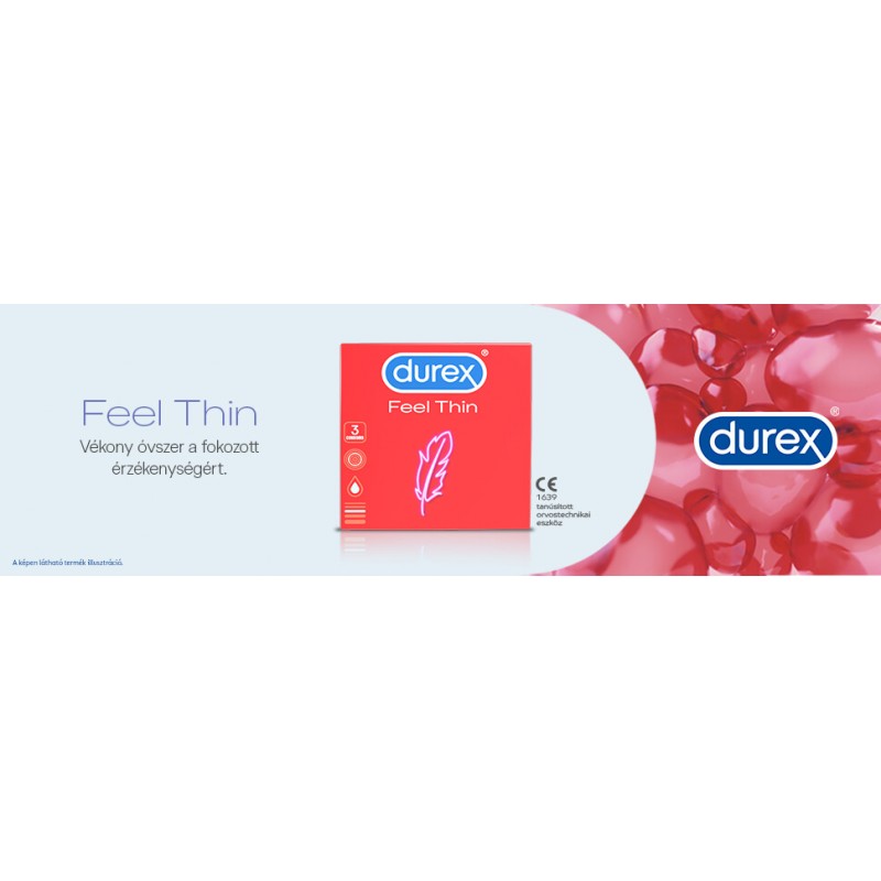 Durex Feel Thin - élethű érzés óvszer (3 db) 49480 termék bemutató kép