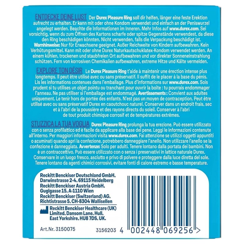 Durex Pleasure Ring - péniszgyűrű (átlátszó) 97462 termék bemutató kép