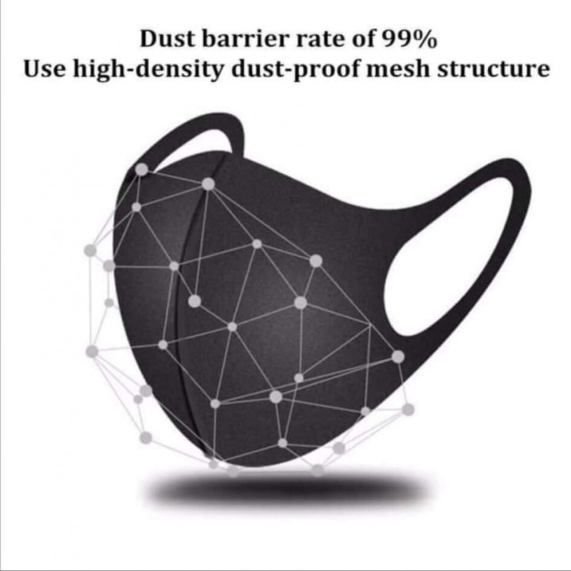 Fashion - mosható arc maszk - fekete (1db) 39933 termék bemutató kép