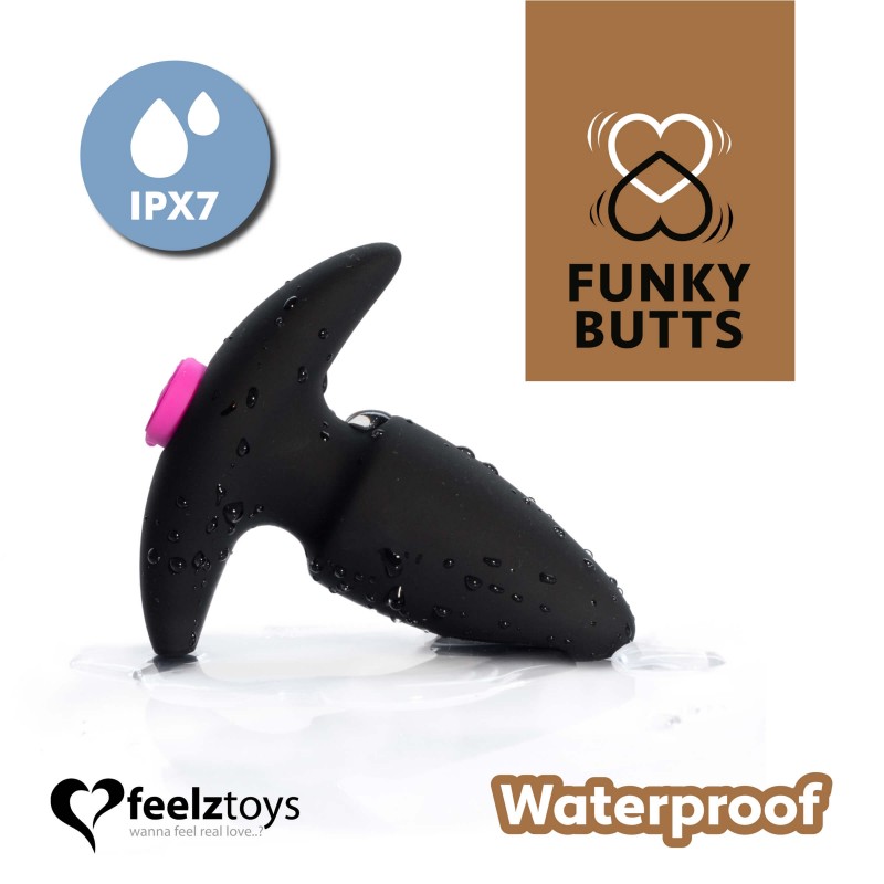 FEELZTOYS Funkybutts - akkus rádiós anál vibrátor szett (fekete) 46483 termék bemutató kép