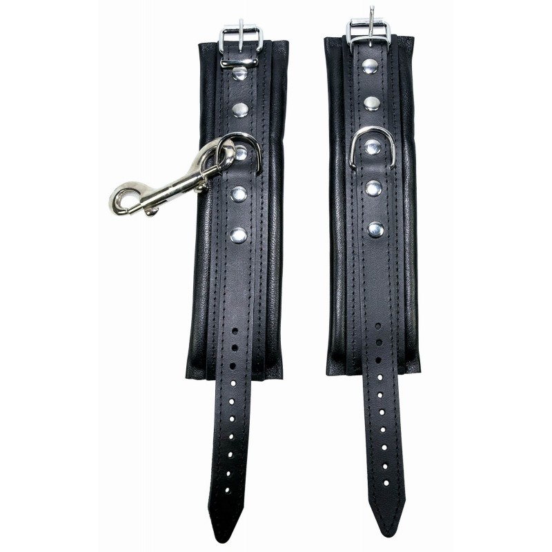 ZADO - bőr csukló bilincs és karabiner (fekete) 5555 termék bemutató kép