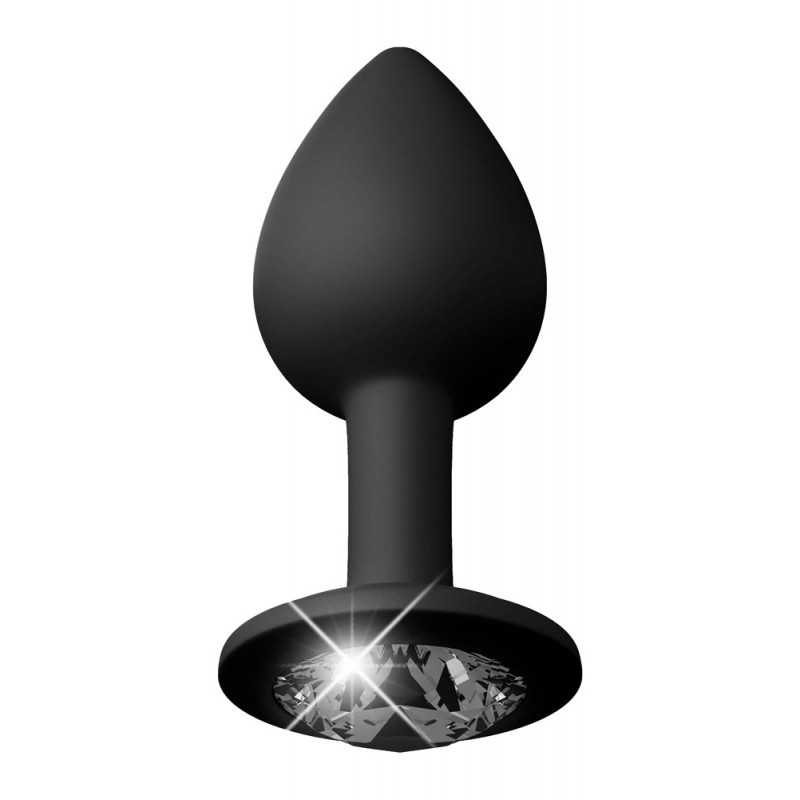 HOOKUP Diamond Plug - csipke alsó anál dildóval (fekete) 47220 termék bemutató kép