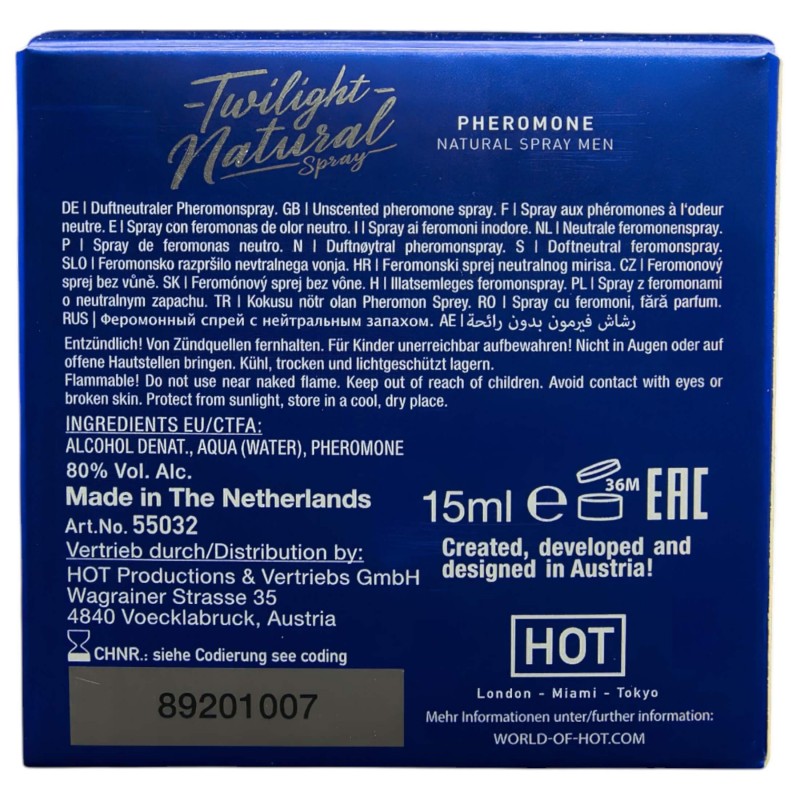 HOT Twilight Natural - férfi feromon parfüm (15 ml) - illatmentes 131590 termék bemutató kép
