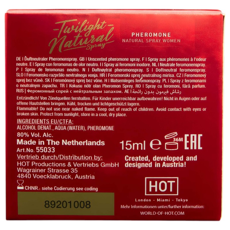 HOT Twilight Natural - feromon parfüm nőknek (15 ml) - illatmentes 131594 termék bemutató kép