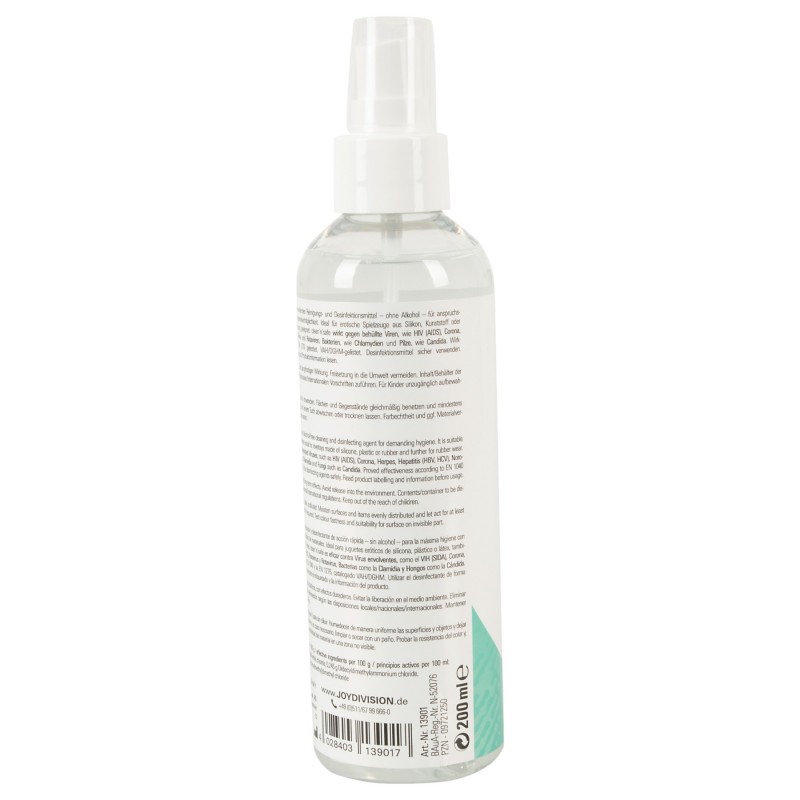 JoyDivision Clean Safe - fertőtlenítő és tisztító spray (200 ml) 104630 termék bemutató kép