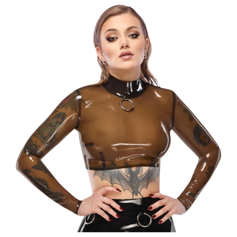 LATEX - áttetsző latex felső (áttetsző-fekete) 99696 termék bemutató kép