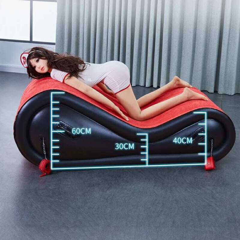 Desirel Magic Pillow - felfújható BDSM szexbútor - bilinccsel (piros) 92890 termék bemutató kép