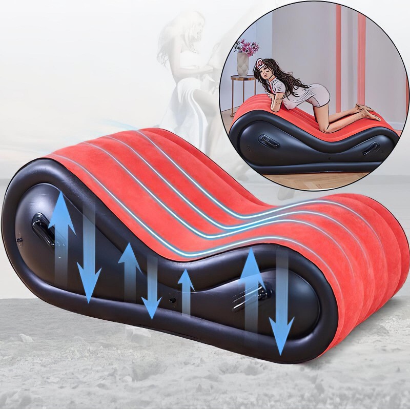 Desirel Magic Pillow - felfújható BDSM szexbútor - bilinccsel (piros) 120200 termék bemutató kép