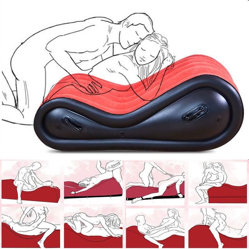 Desirel Magic Pillow - felfújható BDSM szexbútor - bilinccsel (piros) 70265 termék bemutató kép