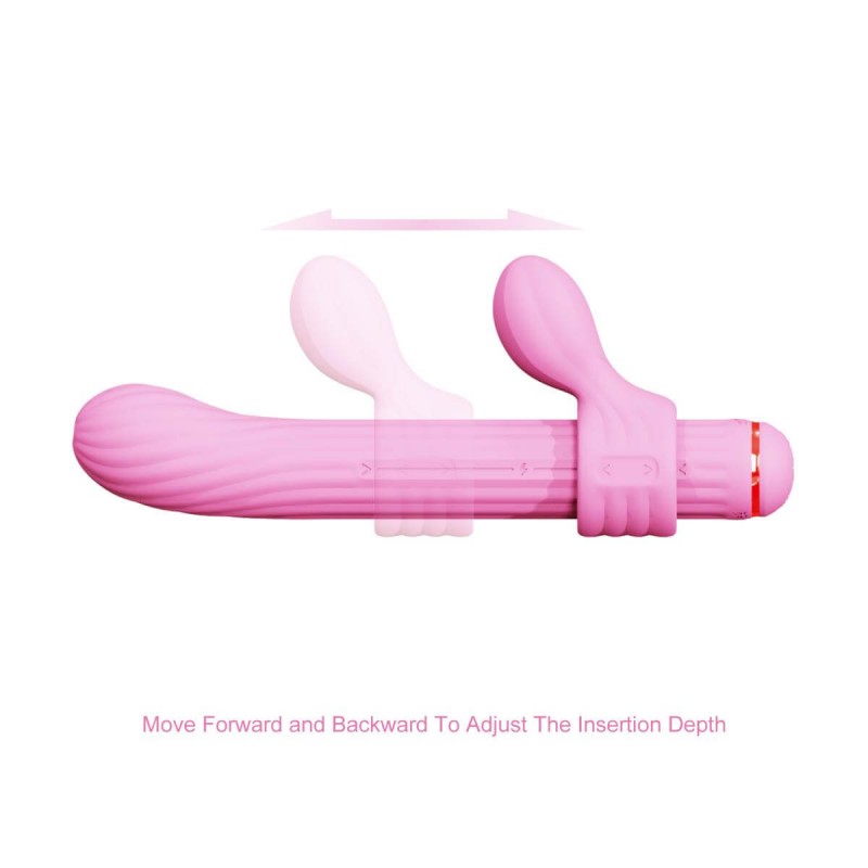 Magic Stick - vibrátor cserélhető csiklókarral (pink) 90237 termék bemutató kép