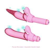 Magic Stick - vibrátor cserélhető csiklókarral (pink) 90238 termék bemutató kép