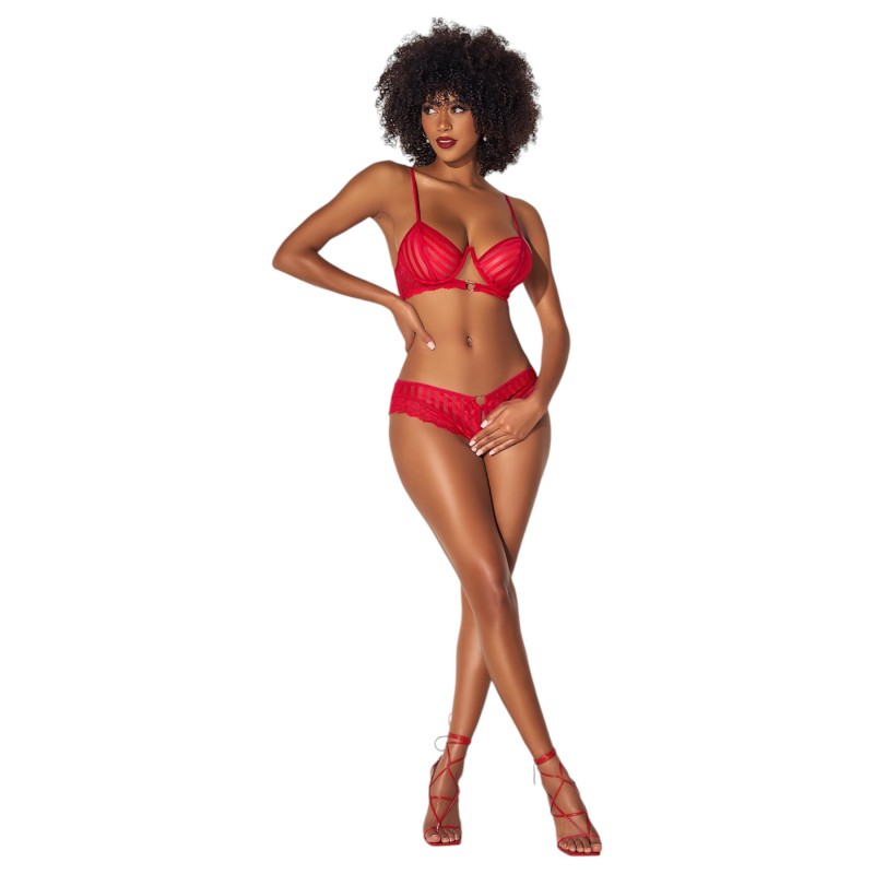 Mapalé - nyitott melltartó szett (piros) 105442 termék bemutató kép