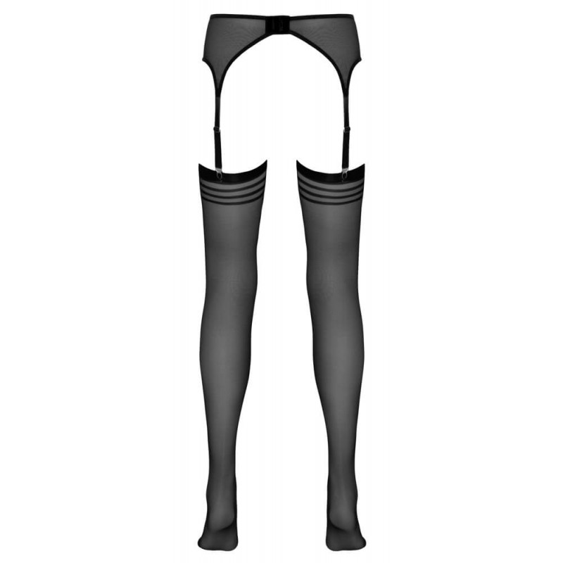 NO:XQSE - csíkos harisnya harisnyatartóval (fekete) 63538 termék bemutató kép