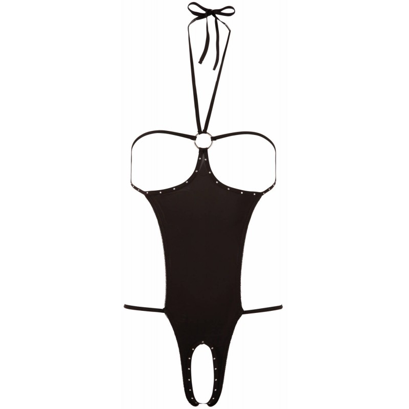 NO:XQSE - Nyitott, strasszos szexbody - fekete (S-L) 41605 termék bemutató kép