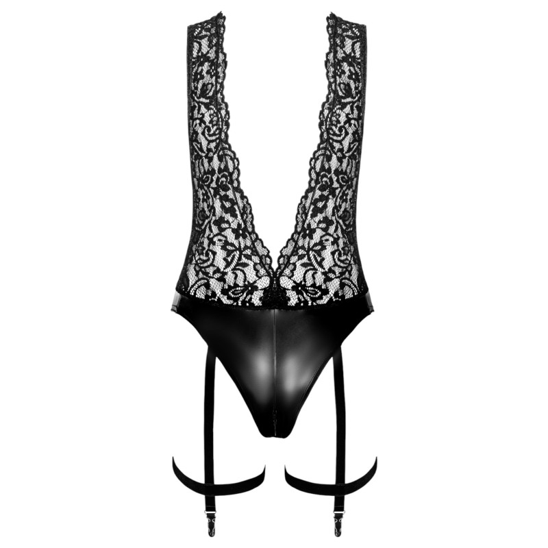 Noir Libido - szexi body beépített harisnyatartóval (fekete) 116244 termék bemutató kép