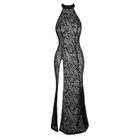 Noir - tigriscsíkos, sliccelt, hosszú ruha (fekete) 70688 termék bemutató kép
