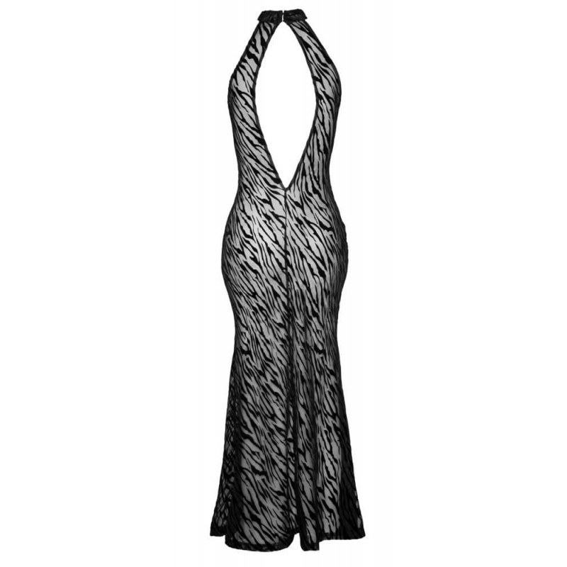 Noir - tigriscsíkos, sliccelt, hosszú ruha (fekete) 70719 termék bemutató kép