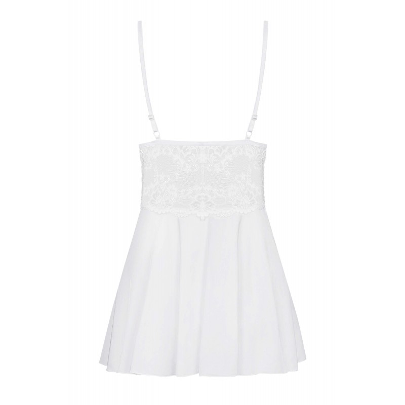 Obsessive 810-BAB-2 - csipkés babydoll tangával (fehér) 21792 termék bemutató kép