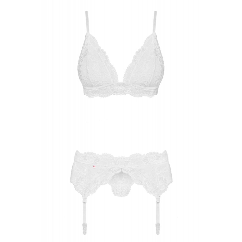 Obsessive 810-SEG-2 - csipkés fehérnemű szett (fehér) 43443 termék bemutató kép