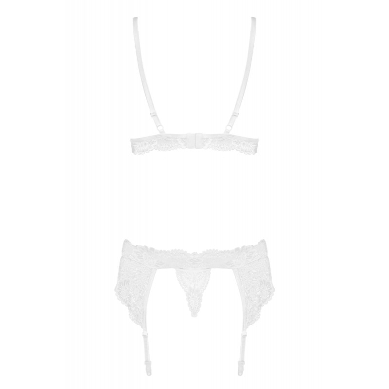 Obsessive 810-SEG-2 - csipkés fehérnemű szett (fehér) 43444 termék bemutató kép