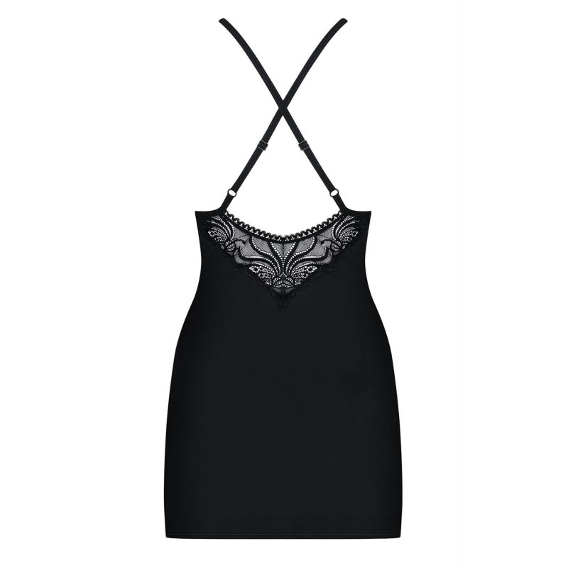 Obsessive 828-CHE-1 - strasszos pántos ruha tangával (fekete) 27086 termék bemutató kép