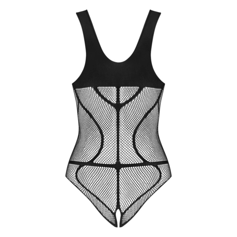 Obsessive B336 - átlátszó, nyitott necc body (fekete) - S-L 89891 termék bemutató kép