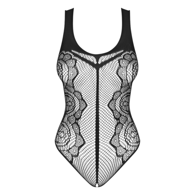 Obsessive B335 - átlátszó, nyitott body (fekete) - S-L 90048 termék bemutató kép