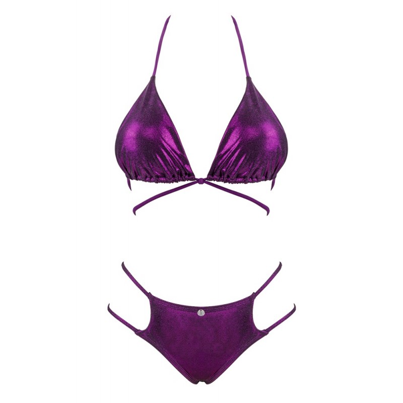 Obsessive Balitta - fényes, nyakpántos bikini (lila) 55329 termék bemutató kép