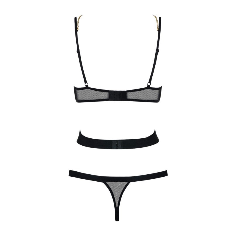 Obsessive Bondy - láncos-pántos body (fekete) 22653 termék bemutató kép