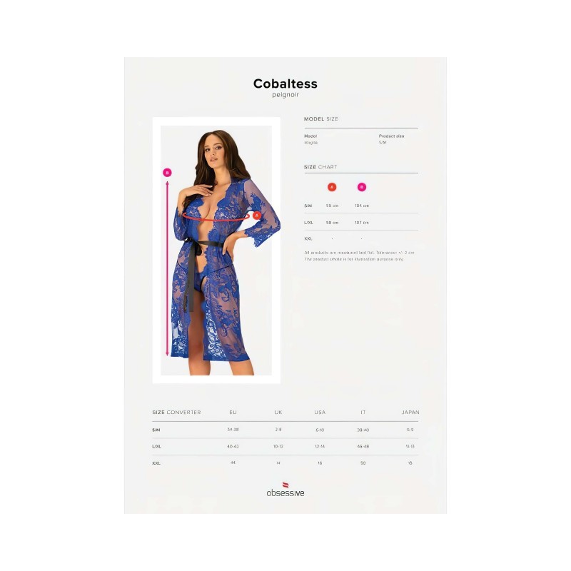 Obsessive Cobaltess - csipke köntös (kék) 112579 termék bemutató kép