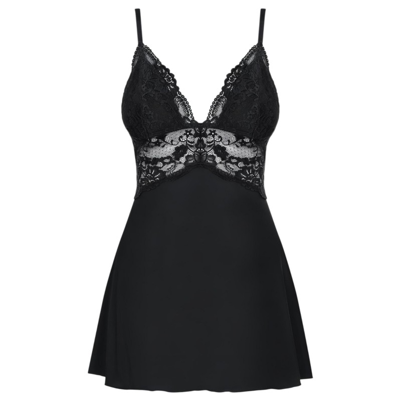 Obsessive - csipkés babydoll és tanga (fekete) 149594 termék bemutató kép