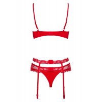 Obsessive Heartina - virágos fehérnemű szett szíves dísszel (piros) 22660 termék bemutató kép